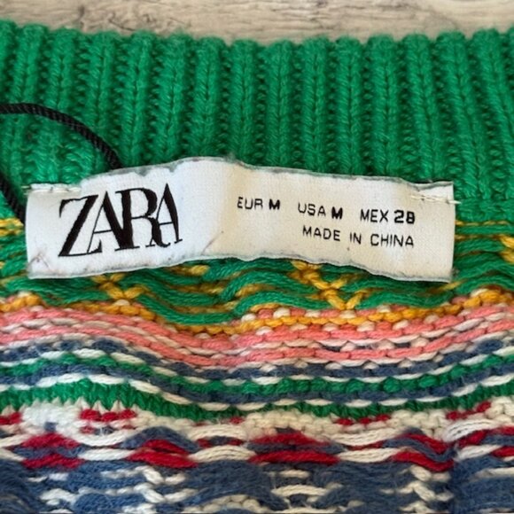 Zara whimsical floral jacquard knit vest, size M, NWOT - Picture 8 of 12